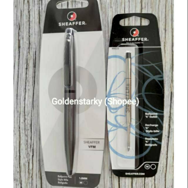 

Paket 1 Klik: 1pcs Sheaffer VFM Matte Gunmetal Ballpoint + 1pcs Refill Ballpoint