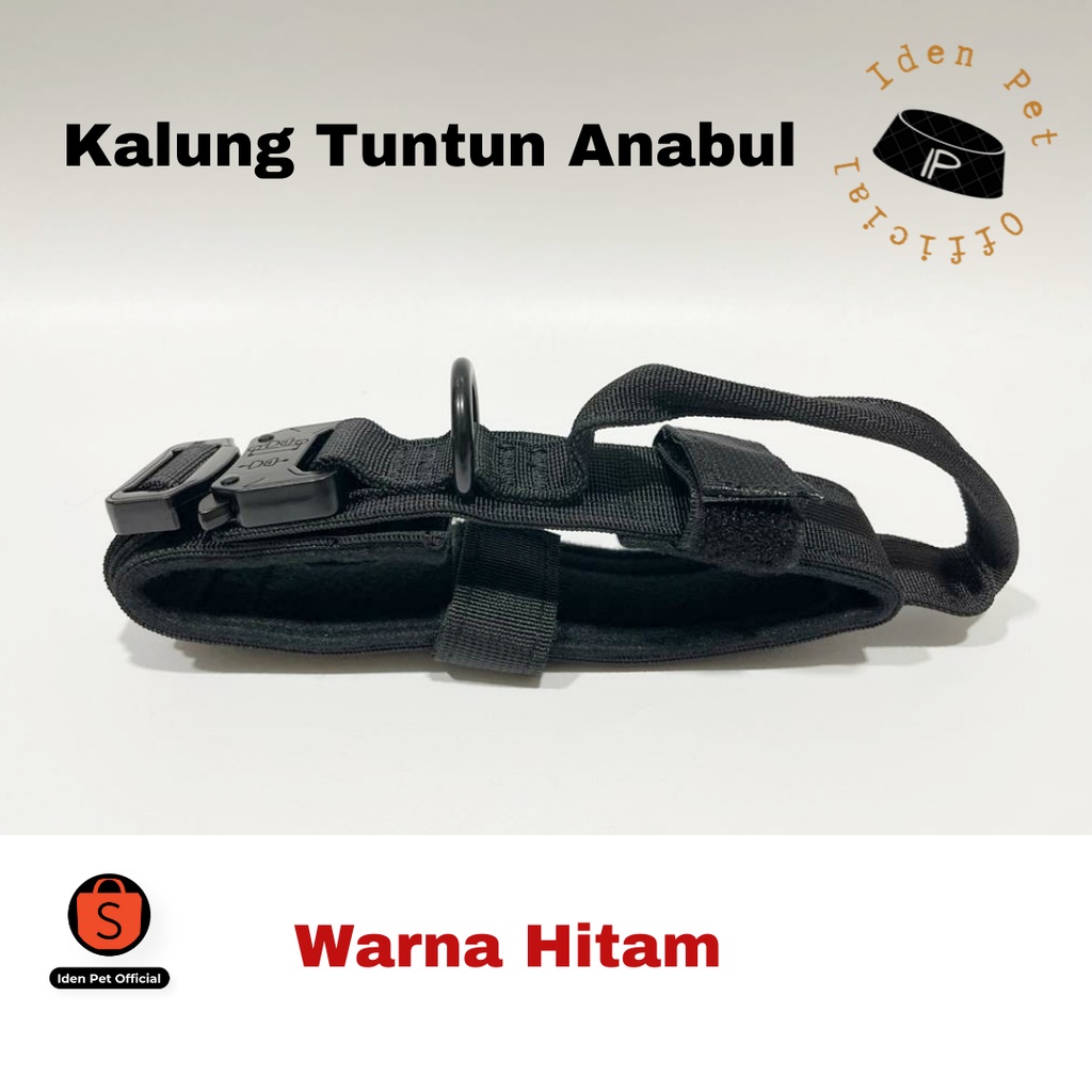 Kalung Anjing Besar Kecil Kuat Rompi Harness Tuntun Militer Tag Nama Dog Army Collar