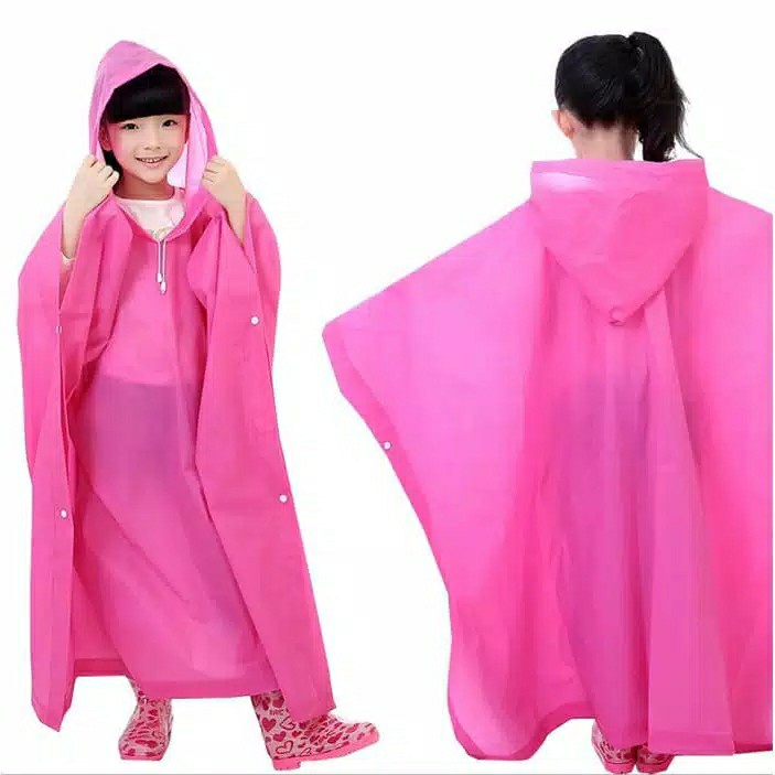 Jas Hujan Anak Poncho Eva I Kids Raincoat Transparan Unisex