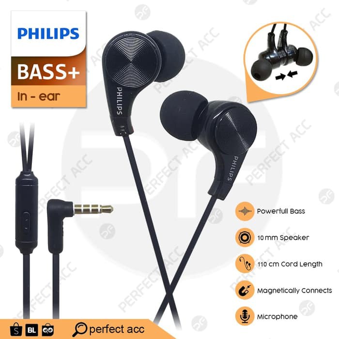 HEADSET PHILIPS BASS+ AT-036 / HEDSET / EARPHONE / HANDSFREE MURAH BANGET