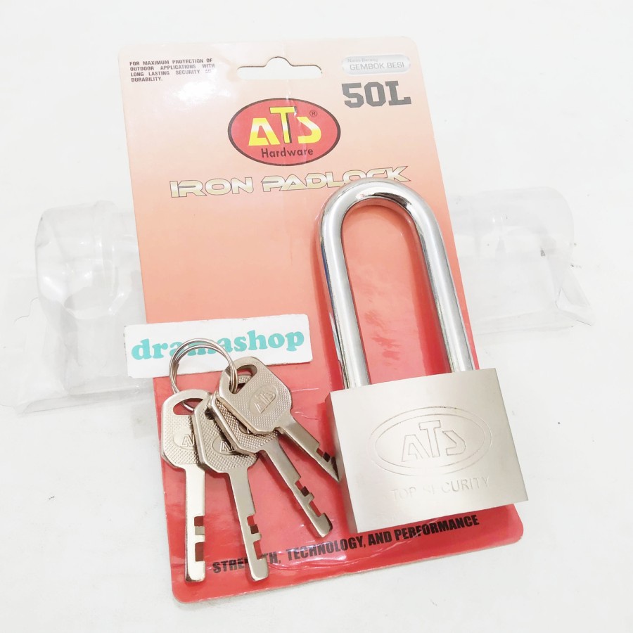 Gembok 50mm 50mm 50L 5 L long Panjang Iron Padlock ATS