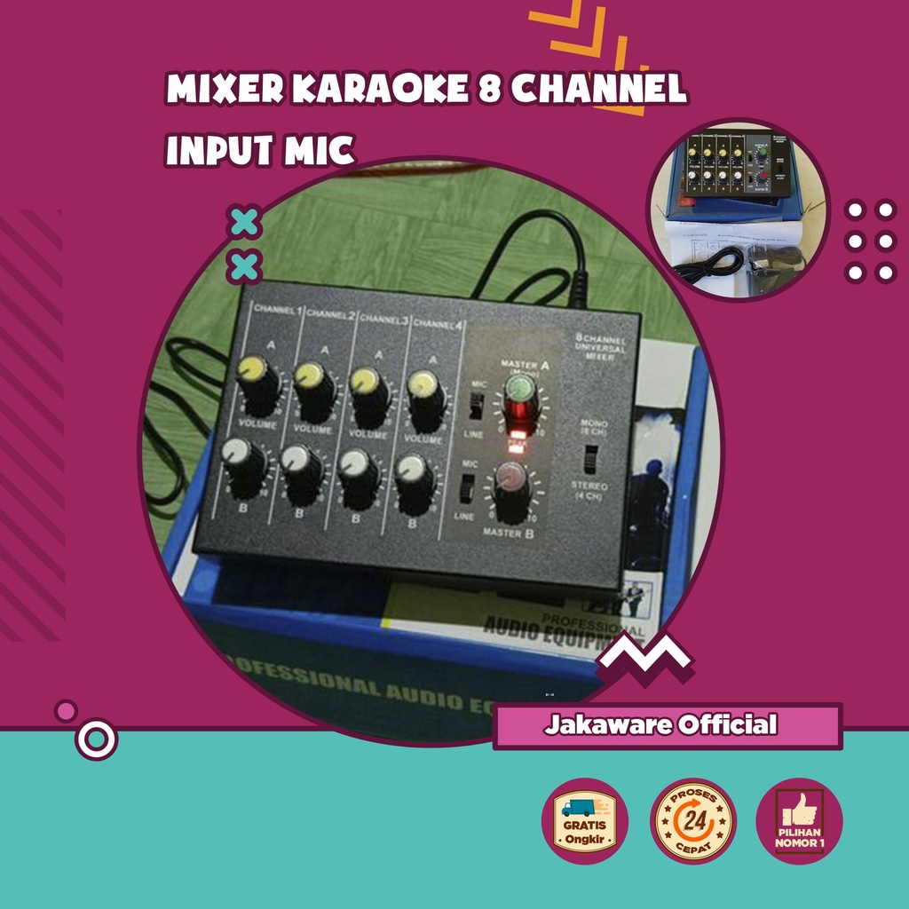 WEITESI PROFESSIONAL CONSOLE KARAOKE MIXER 8 CHANNEL INPUT MIC COLOKAN MIKROFON MIC SMULE CLIP ON KO