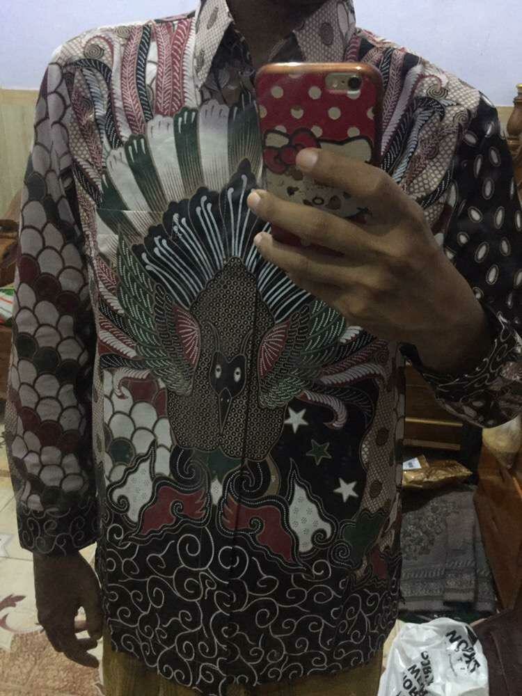 Atasan Batik Pria Lengan Panjang Kenongo Hem Padi Pekalongan M L Xl