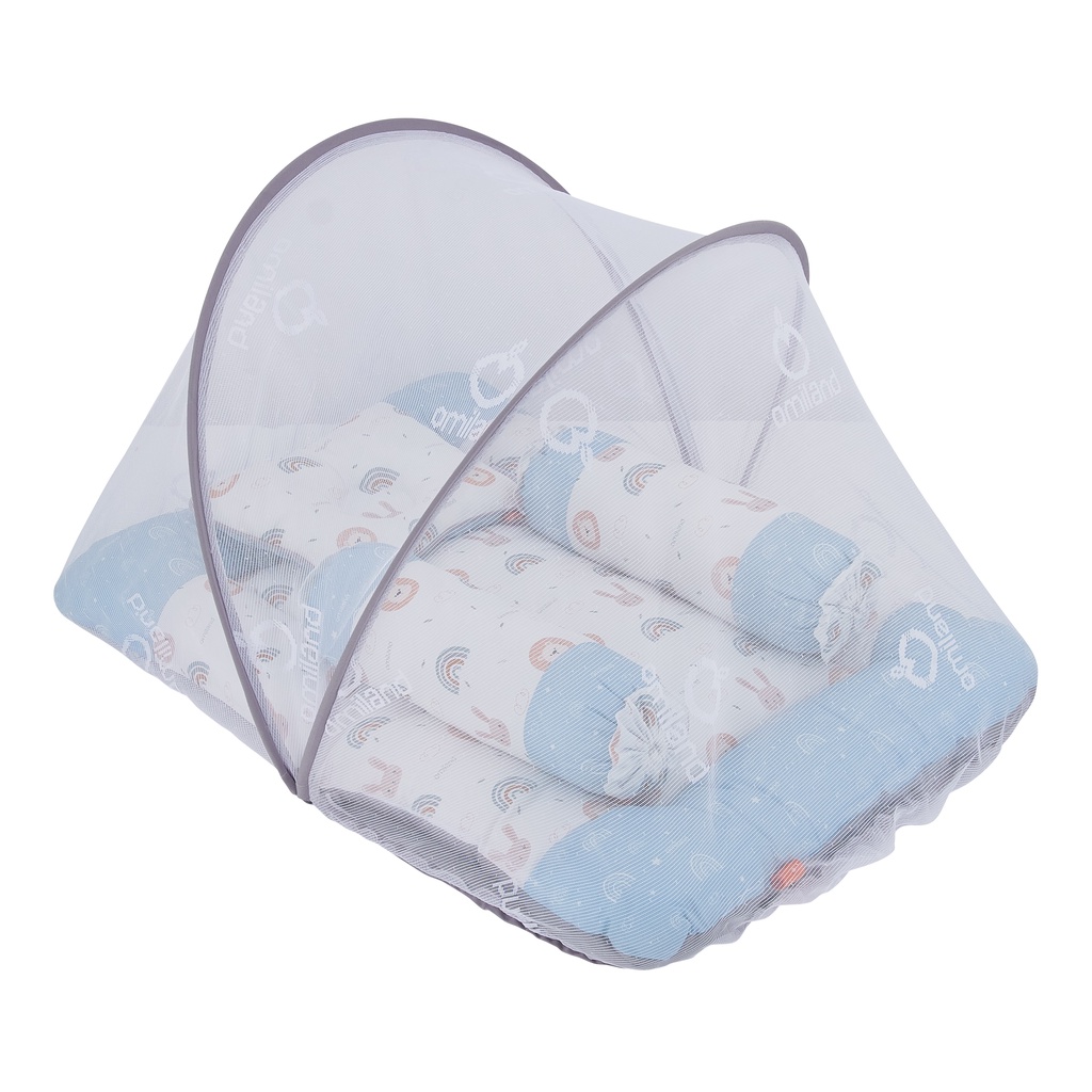 [2 kg] Omiland Kasur Lipat Bayi Dakron + Kelambu Rainbow Series - OB 19171-2