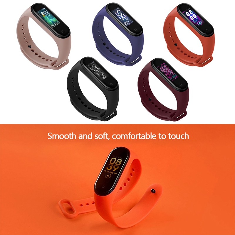 Tali Jam Tangan Xiaomi Miband 3/4 Mi Band Pengganti Silikon Warna-warni Strap