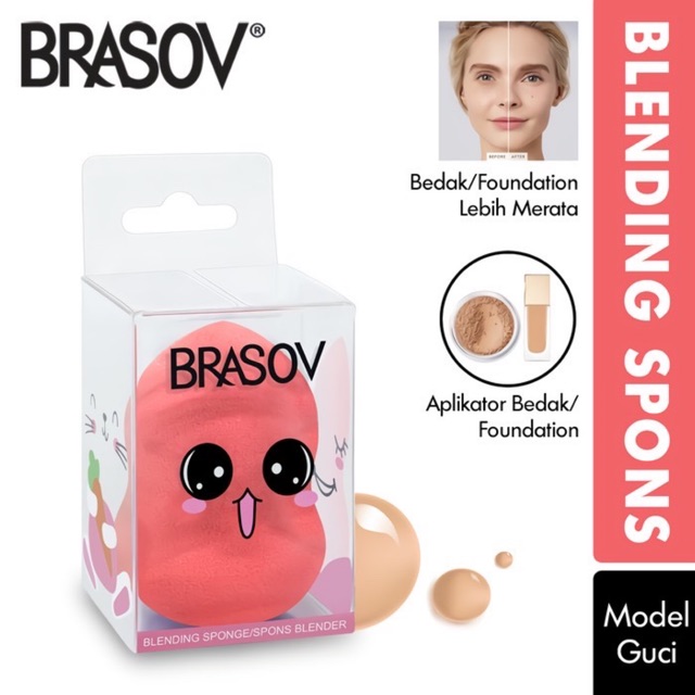 Brasov Spons Make Up Model Guci Diameter 3.5 Cm Concealer Sponge Blending Spon Xx-Ct