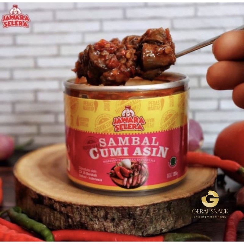 Sambal Cumi Asin Home Made Jawara Selera Halal Terdaftar (135gr)