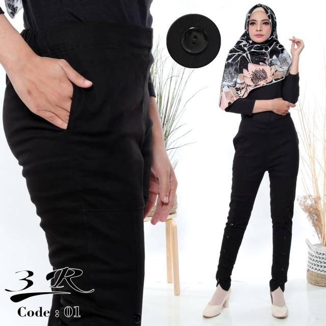  Celana  Katun Grosir Fashion Kancing Panjang  M fit to L 