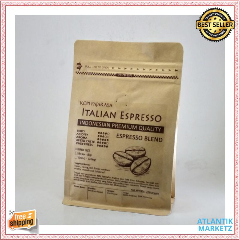 

Kopi Fajarasa Italian Espresso Biji Kopi Espresso Blend 200 gram