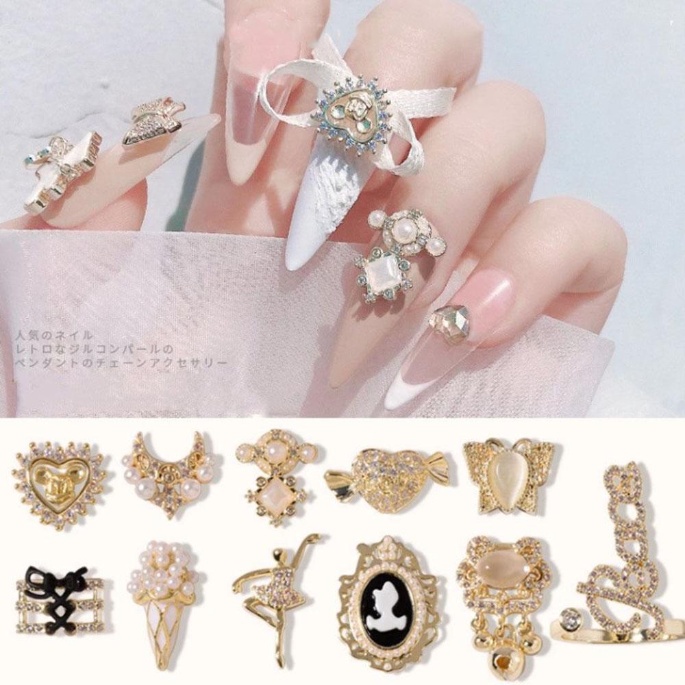 Mxbeauty Nail Art Butterfly Perhiasan Charms 1 Pcs Opal Flash Pearls Berlian Cincin 3D Kuku Berlian Imitasi