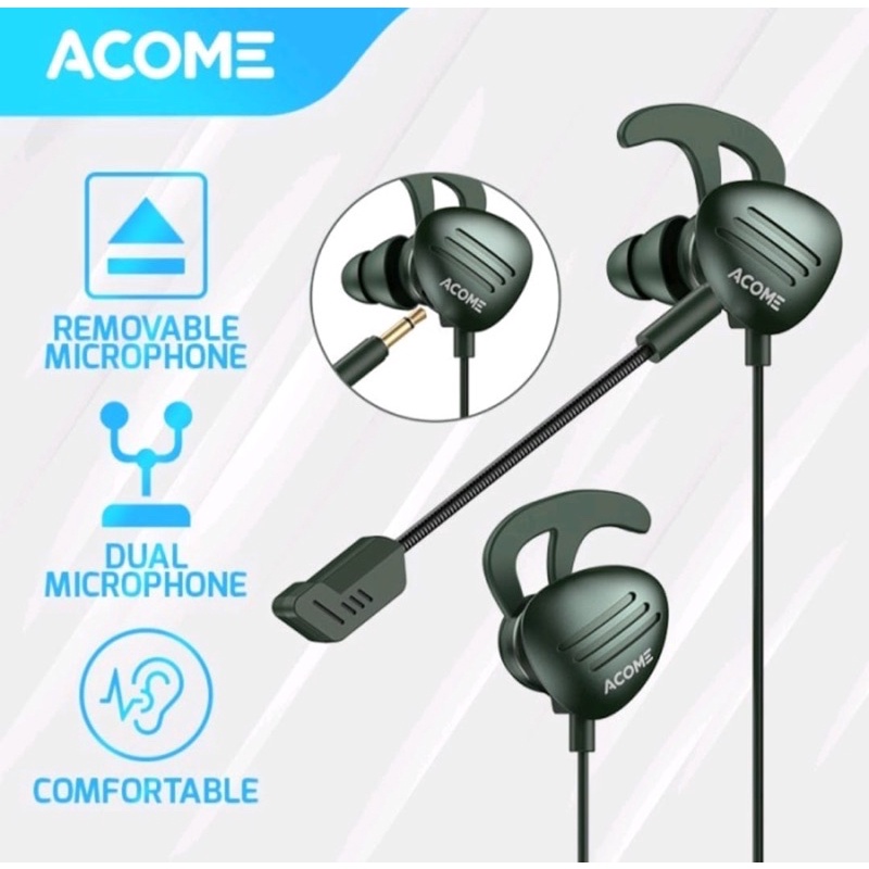 Acome AE100 Headset Gaming dual Microphone earphone