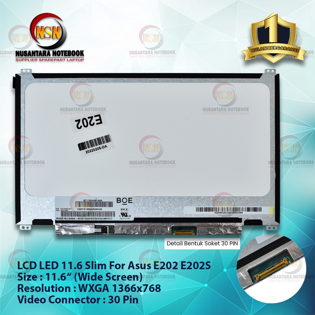 LED LCD Layar 11.6 SLIM FOR ASUS E202 E202S E202SA