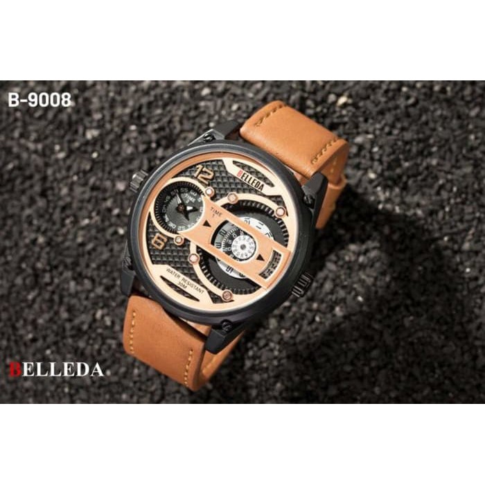 Belleda jam tangan casual man 9008 Terbaru Terbaru 2019