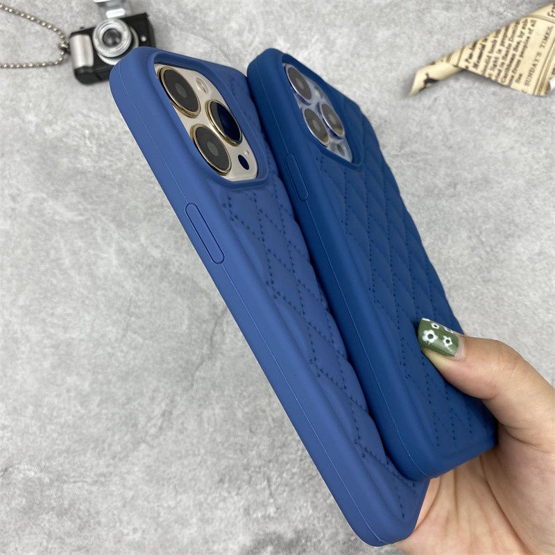 Soft Case Silikon Motif Kobalt Biru Untuk IPhone 13 12 11 Pro X XS MAX XR