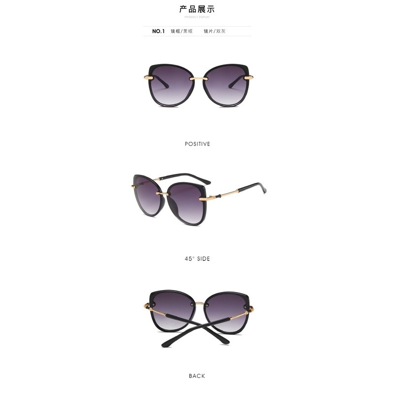 (YUZHU) Bayar di Tempat Kacamata Hitam Korean Gaya Wanita Vintage Style Kacamata Hitam Mata Kucing Korean Wanita Sunglasses