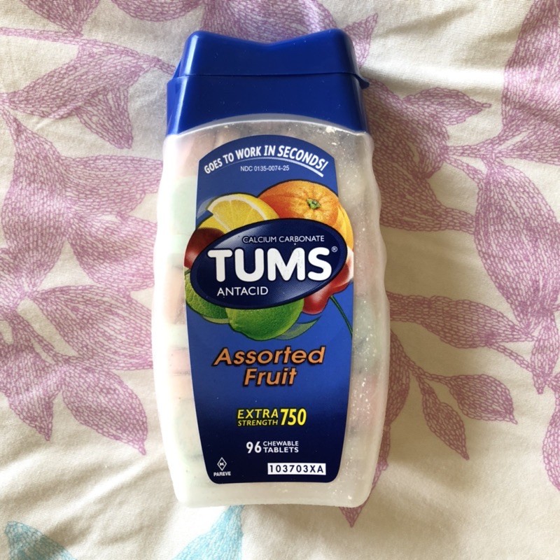 (NEW, READY) TUMS Antacid Assorted Fruit Extra Strength 750, 96 Chewable Tablets/ Obat Maag