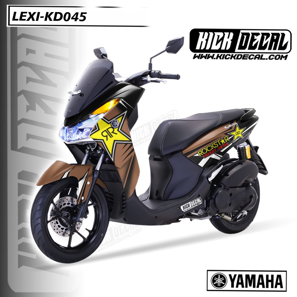 STICKER DECAL MOTOR LEXI ROCKSTAR COKLAT HITAM VARIAN KD045