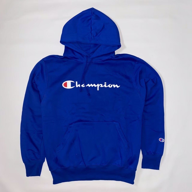 CHAMPION SCRIPT HOODIE ROYAL BLUE