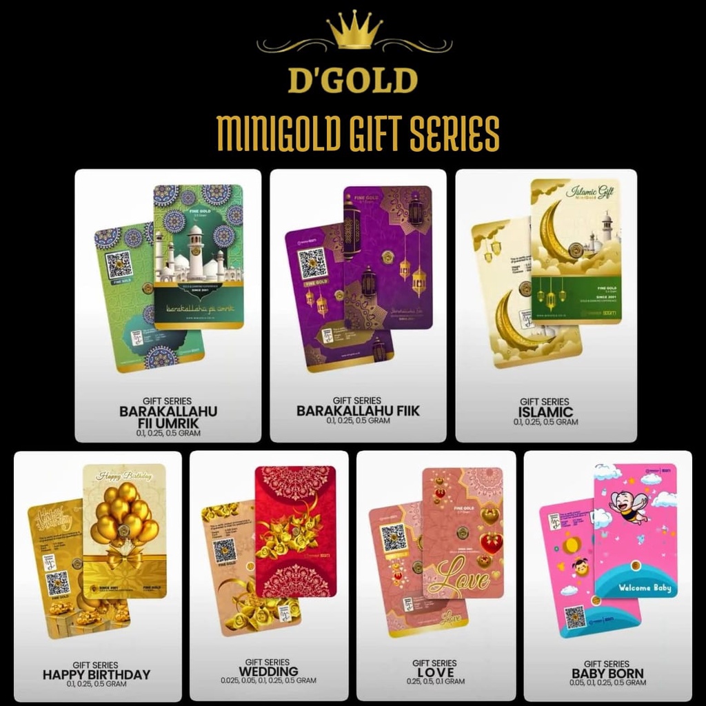 MINIGOLD GIFT SERIES 0,1 Gram Logam Mulia Emas 24 Karat / EMAS MINI GOLD