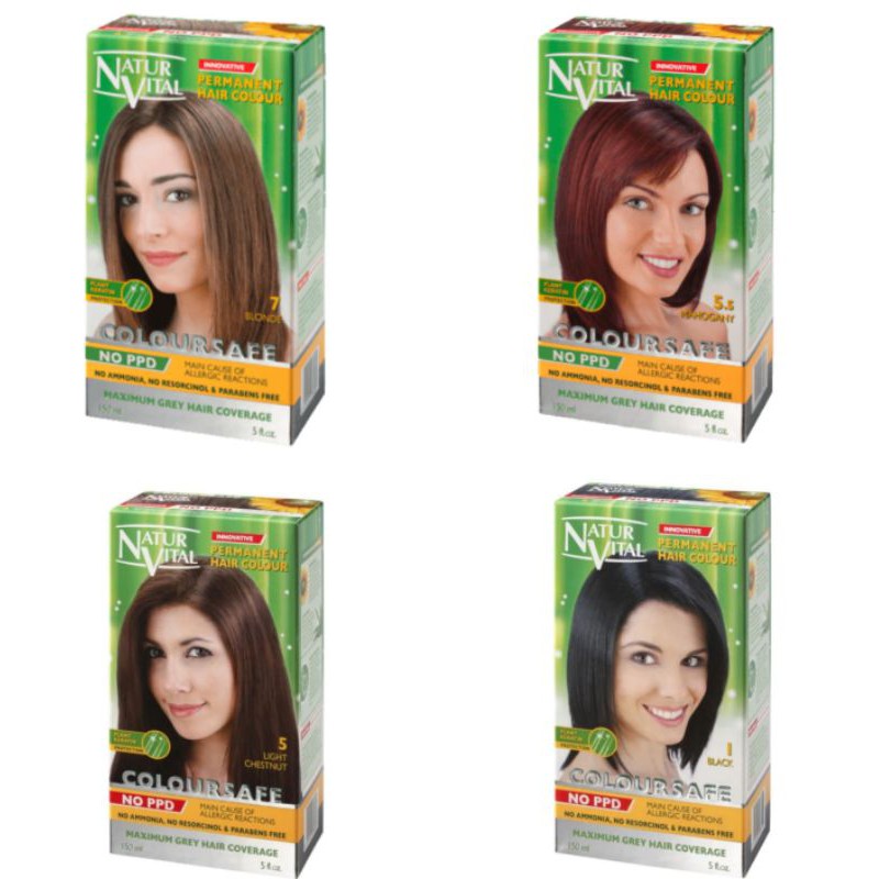 Naturvital Coloursafe Permanent Hair Dye / Cat Rambut Anti Alergi Natur Vital