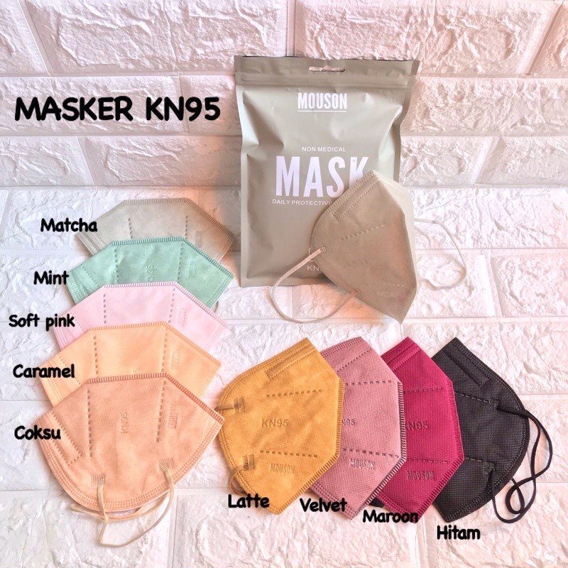 Masker MOUSON KN95 Earloop Face Mask 1 Pack Isi 10 Pcs