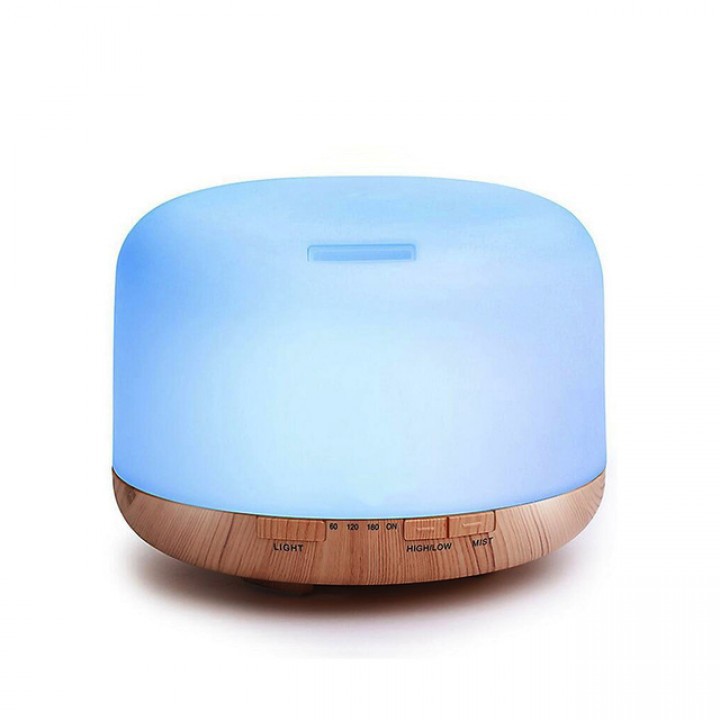 H26 - Wooden Humidifier Aroma Diffuser 7 Color LED Light 500ml