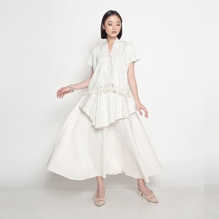 Oemah Etnik White Drini Tenun Skirt - Putih