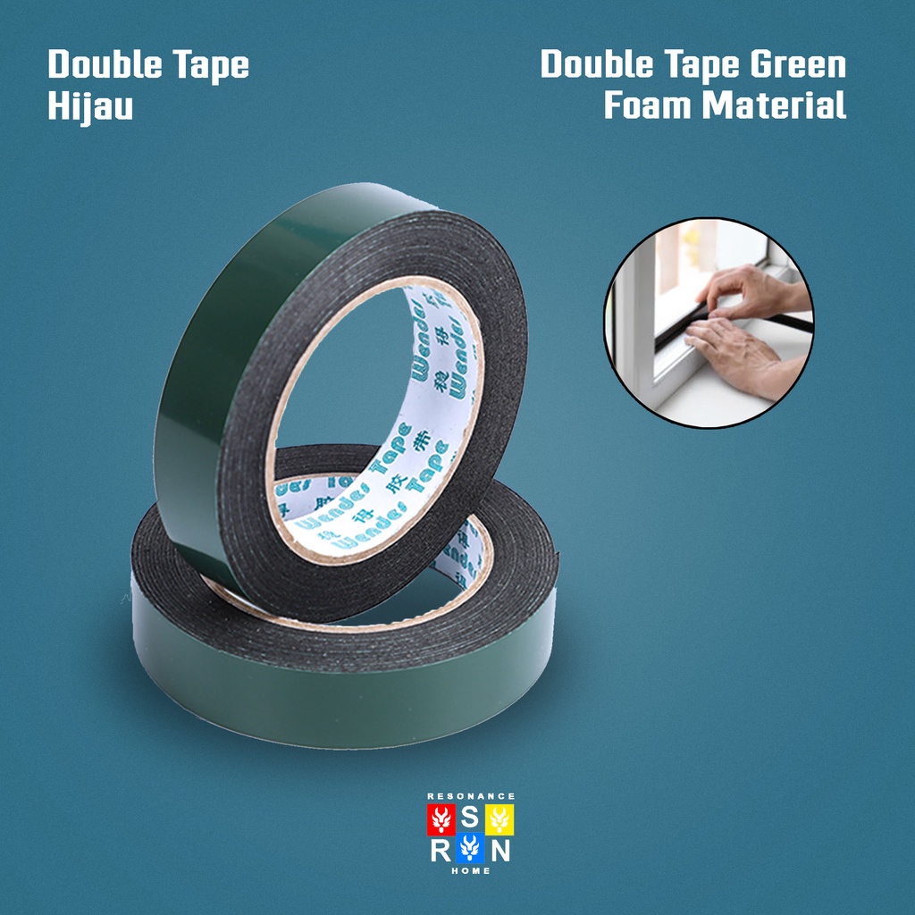 Double Tape Hijau 1 Inch x 5 Meter / Foam Tape Resonance Home