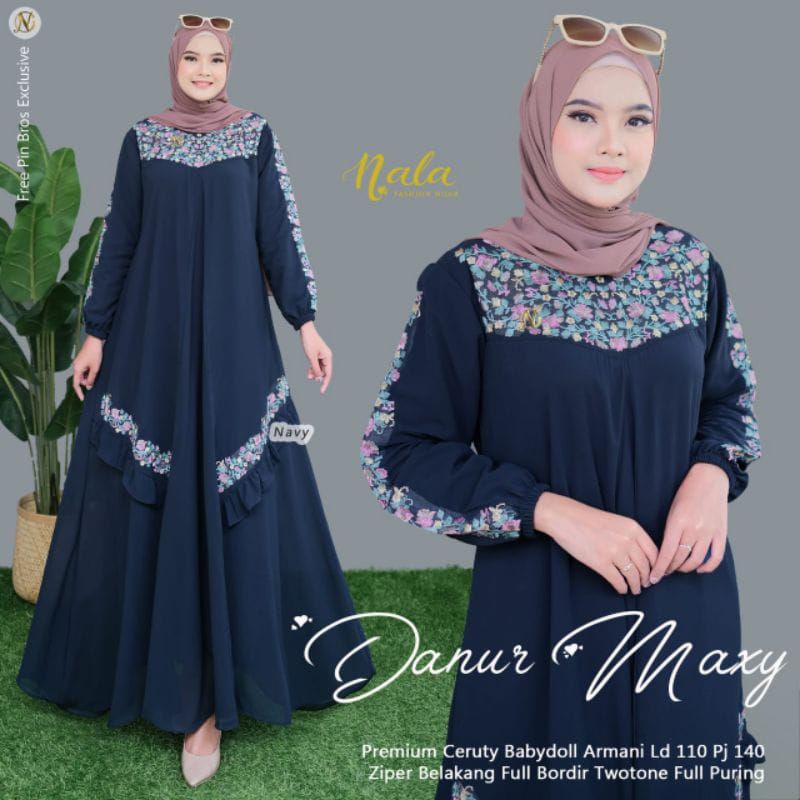 Danur maxy / gamis ceruty babydol premium / gamis bordil