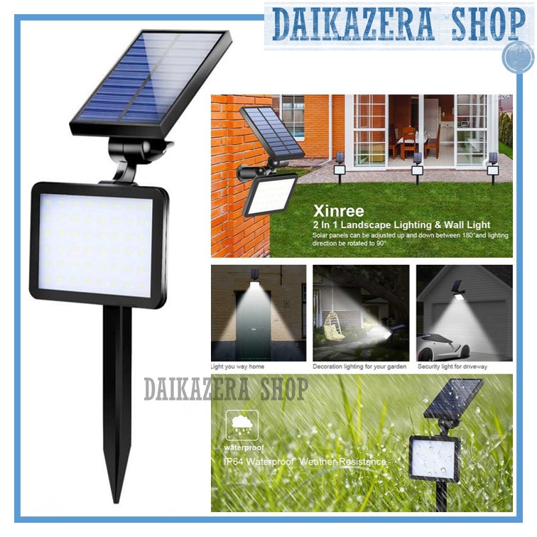 Lampu Taman Tenaga Surya 48 LED / Lampu Sorot / Lampu Waterproof