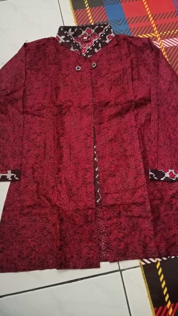 Tey-17 Batik Wanita Asj Sa Hrb026 Kenongo Kemeja Tosca Pendek