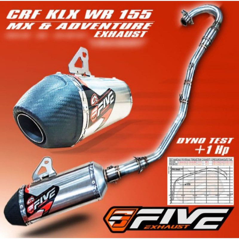 Knalpot AHRS f five power boom Untuk KLX CRF 150L WR155