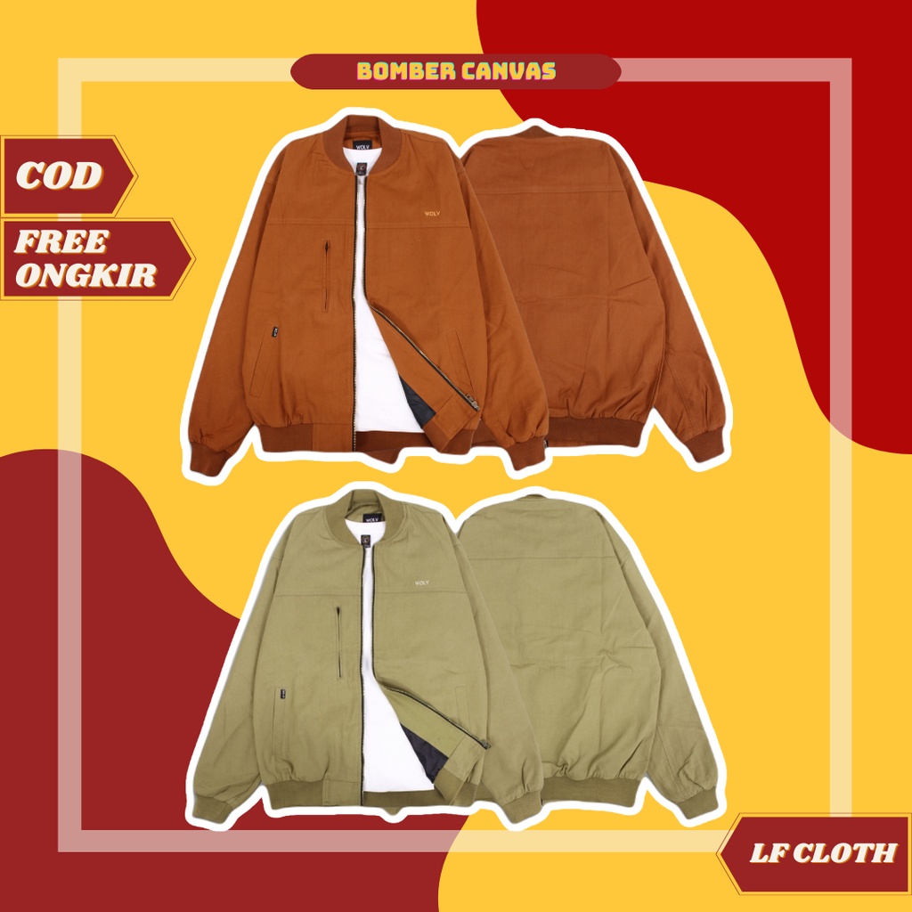 JAKET BOMBER CANVAS PRIA MATERIAL BABY CANVAS PRIA WANITA BAHAN DALAM ADEM TIDAK PANAS