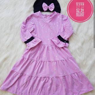 Gamis turban anak flower kids size 12m 2y 3y untuk anak Gamis turban anak flower kids size 12m 2y 3y untuk anak
