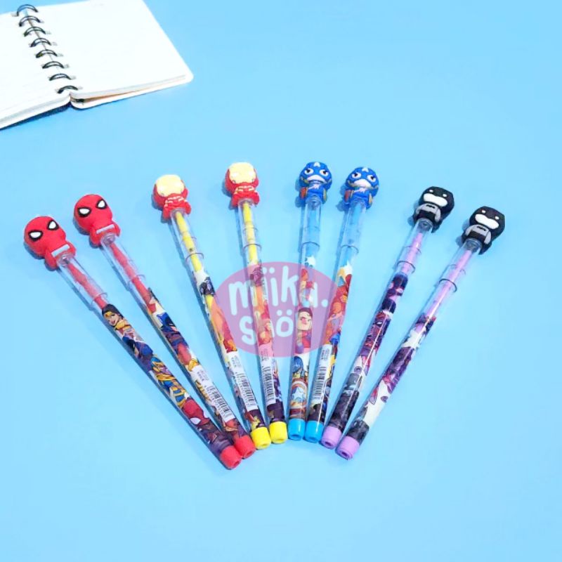 

PENSIL BENSIA / PENSIL SUSUN SUPERHERO SPIDERMAN | BATMAN | CAPTAIN AMERICA | IRONMAN