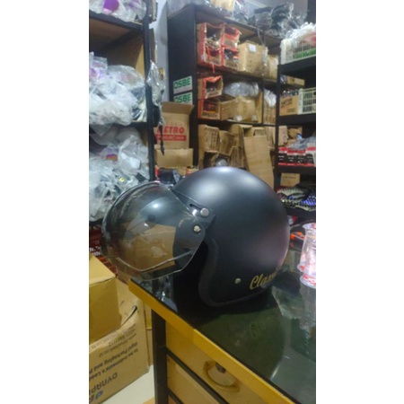 Kaca Helm Bogo Retro Cembung Custom Helm Ojol /Dealer pake kancing