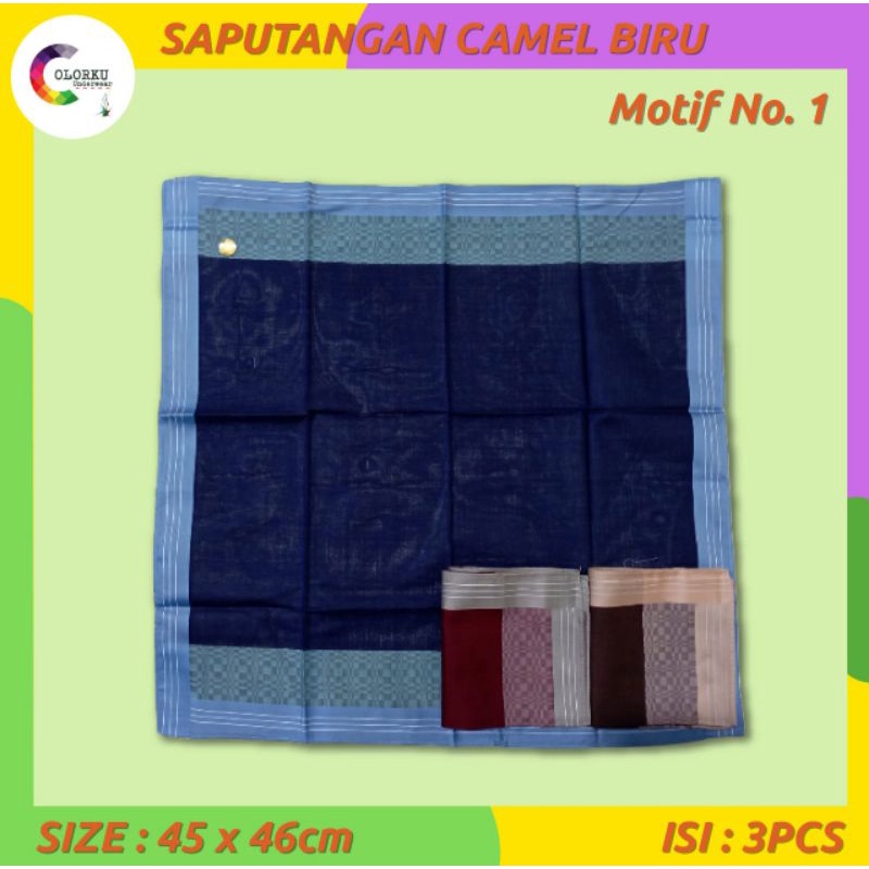 Saputangan Camel Biru ISI 3pcs