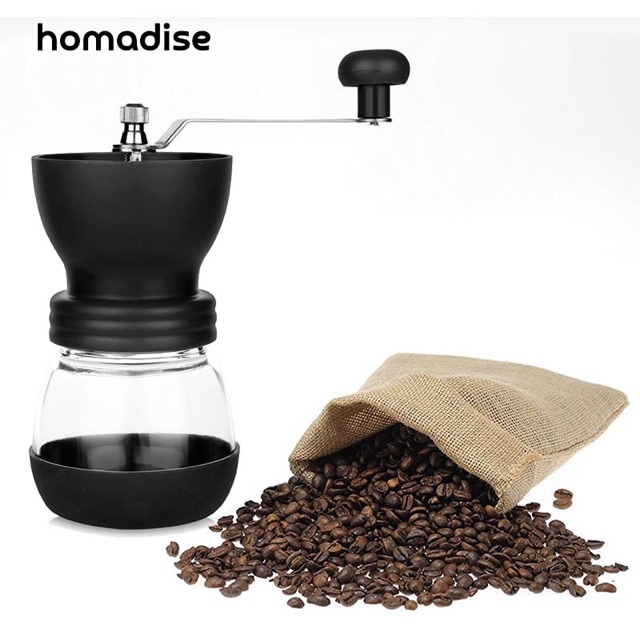 OneTwoCups Alat Penggiling Kopi Manual Coffee Grinder - Black