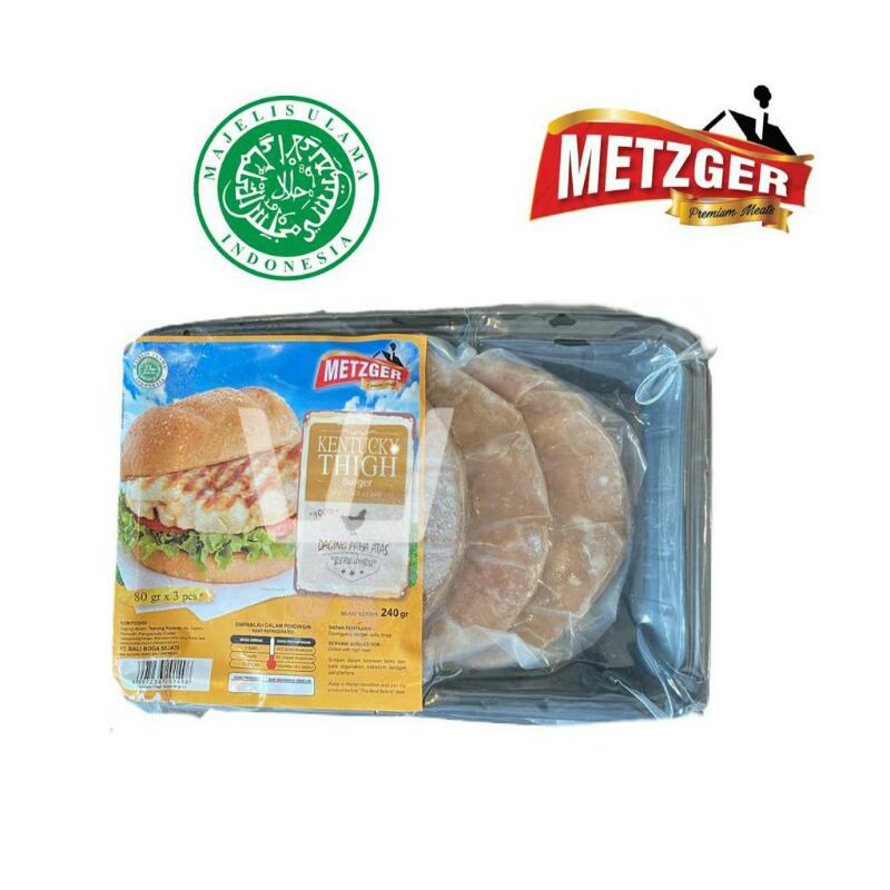 Metzger Daging Ayam Burger Halal Kentucky Chicken Thigh 240G 3 Pcs