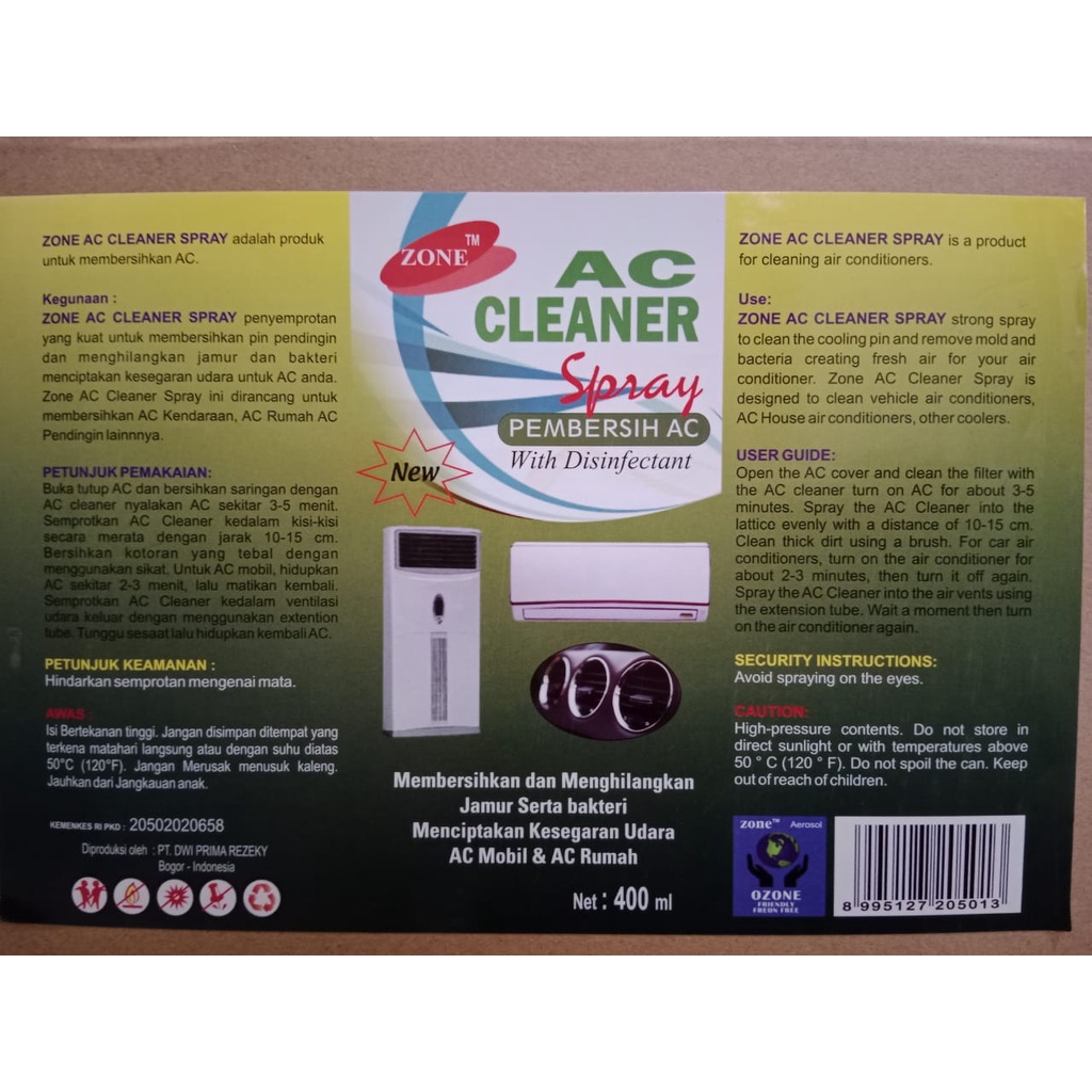 AC Cleaner Spray 400 ML Pembersih AC Mobil dan AC Ruangan