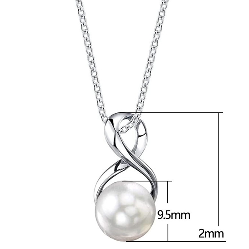 Fashion Design Simulated Pearl Women's Necklace Romantic Bridal Wedding Pendant Neck High Quality Silver Color Jewelry