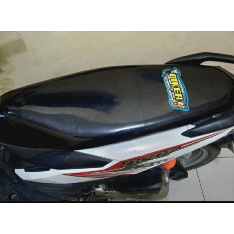 kulit sarung jok motor karbon biker thailand bordir