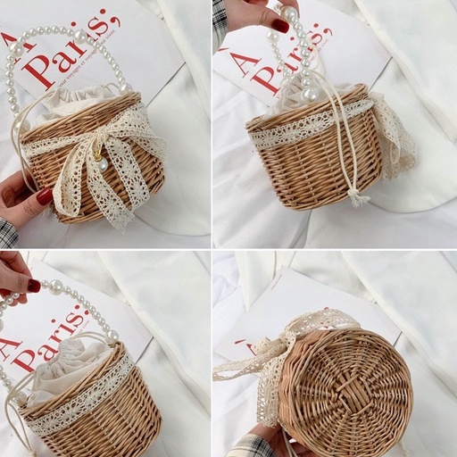 TAS ROTAN FASHION KOREA SELEMPANG JALAN ANAK BAG BAHU LUCU PEREMPUAN CATALOG BDBG GG