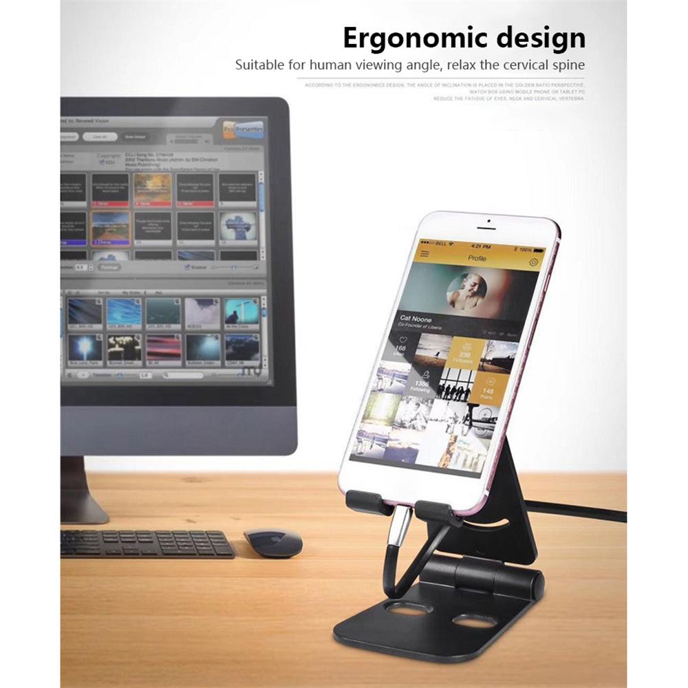 Populer Tablet Stand Adjustable Double Foldable Phone Stand Desktop Stand Holder