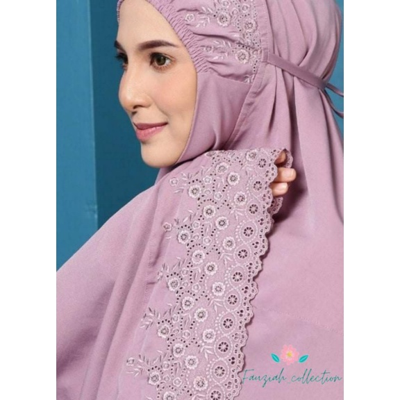 mukena khadijah malaysia bordir dewasa jumbo katun adem