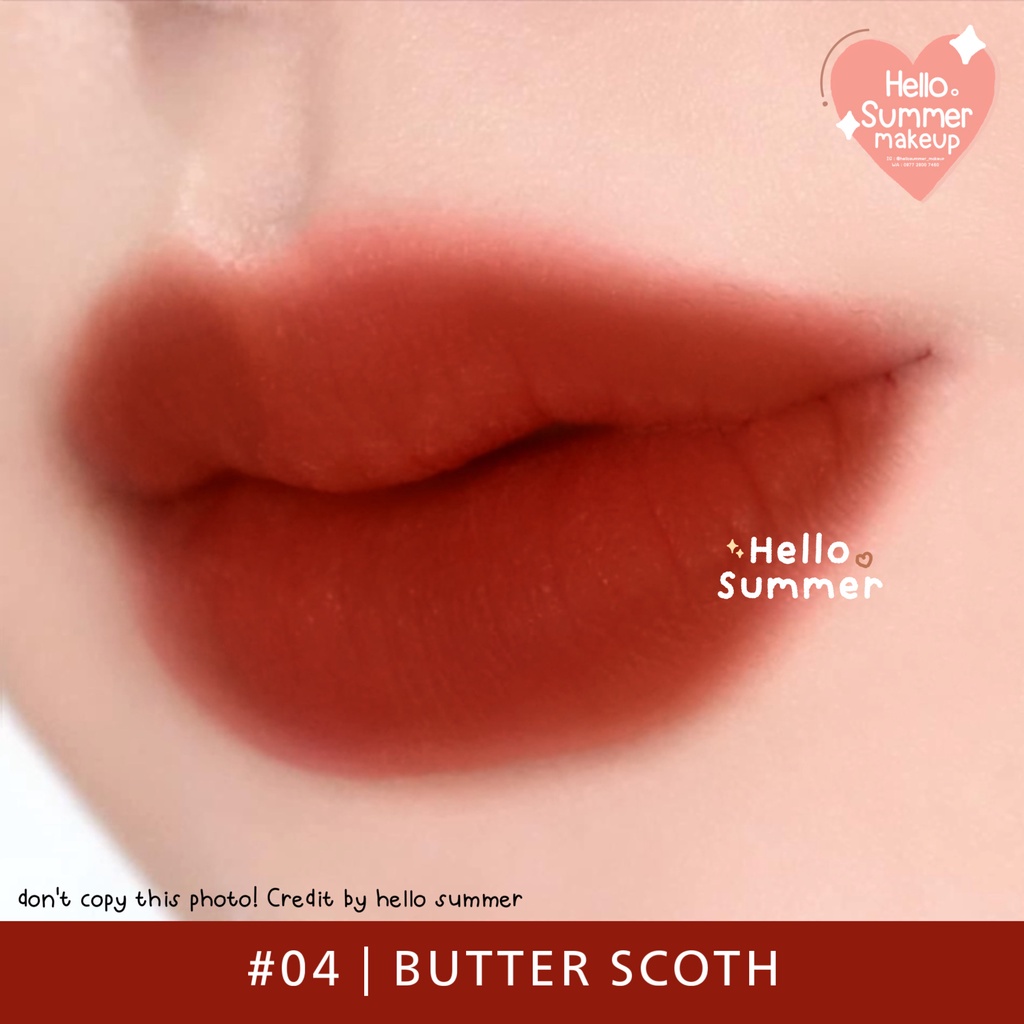 𝐌𝐀𝐓𝐓𝐄 𝐋𝐈𝐏𝐒𝐓𝐈𝐂𝐊 - Kiss Beauty Red Velvet Lasting Lip Color Lipgloss Longlasting 3ml Tahan Lama-#04 Butter Scoth