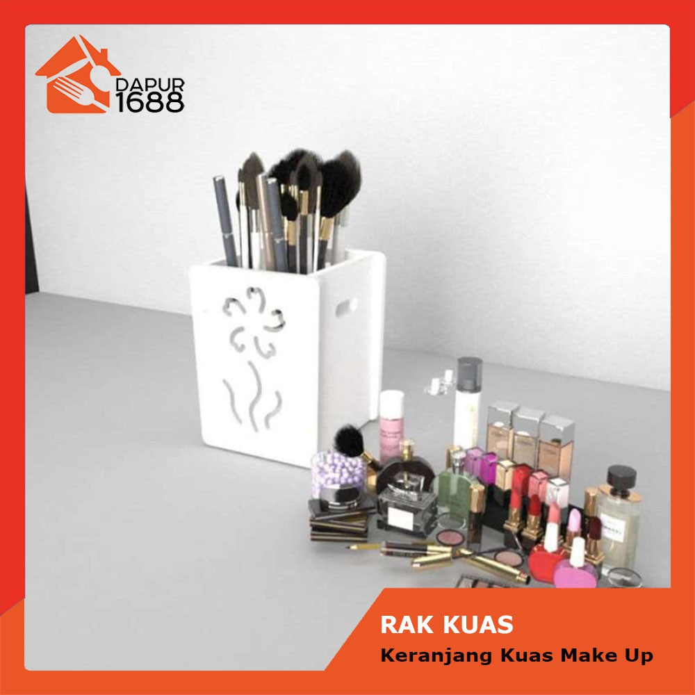 Keranjang Kuas Make Up Motif Bunga