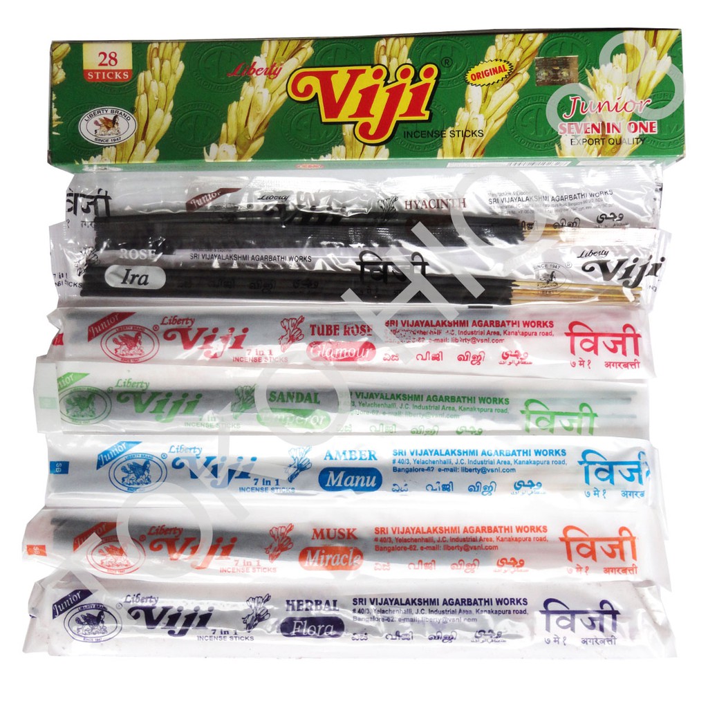 Hio Dupa India Wangi Aromaterapi Merk Viji Junior 7 in 1 Asli Berkualitas Aromatherapy Incense Stick