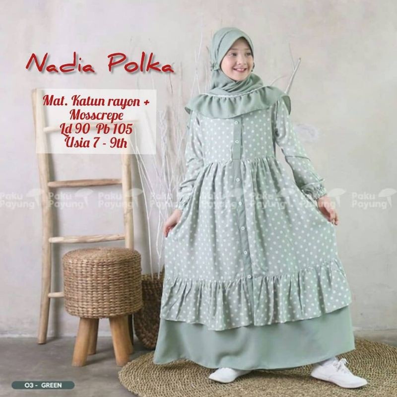 Gamis Anak Tanggung Terbaru Nadia Dress Umur 9 - 11 Tahun