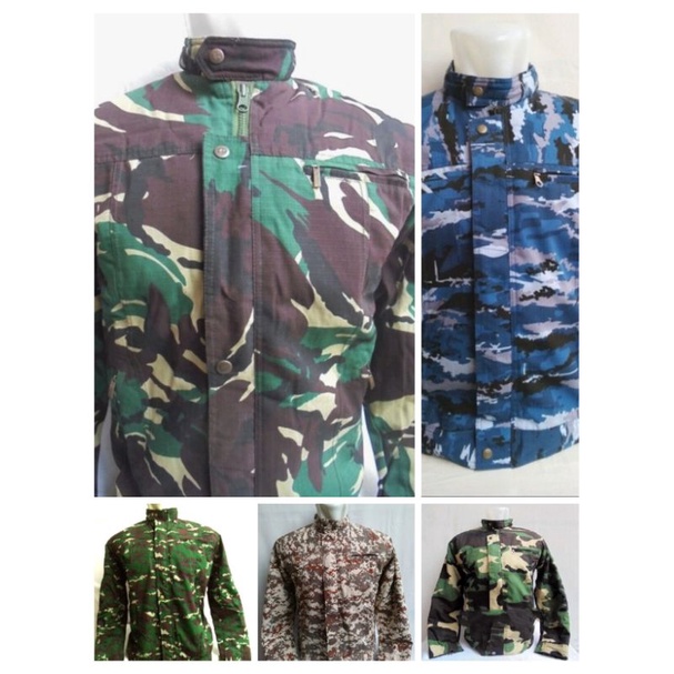 Jaket golpi bodypress army loreng tni au banser